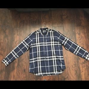 Burberry Brit Navy and Grey Check Shirt. Size XL